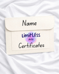 Limitless Arts Certificate Folders