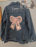 Personalised Girls Denim Bow Jacket