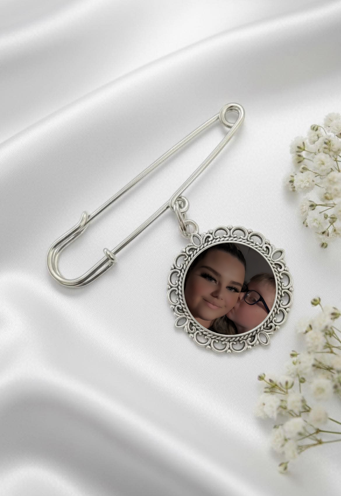 Personalised Wedding Photo Pin