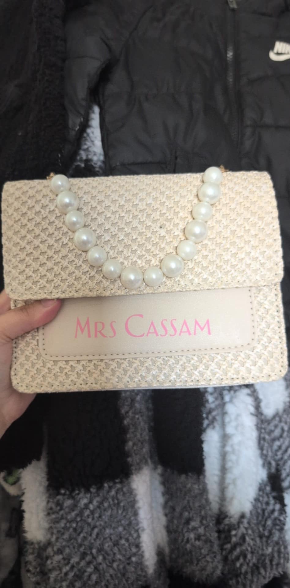 Personalised Pearl Wedding Handbag